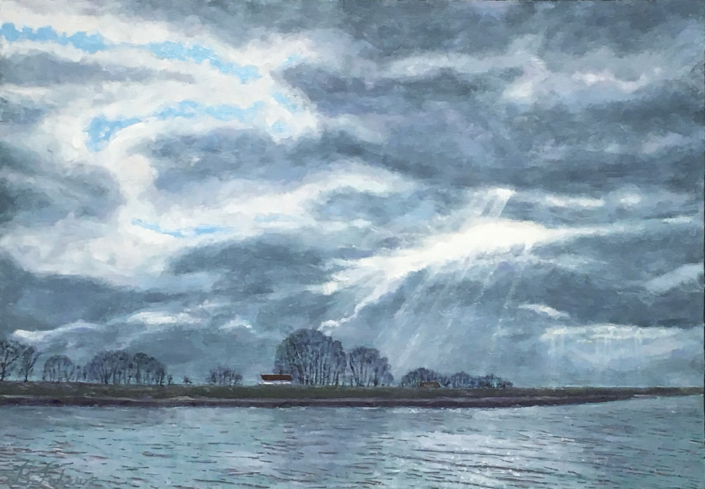 Huisje aan de dijk 50 x 70   2020